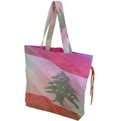 Lebanon Drawstring Tote Bag by AwesomeFlags