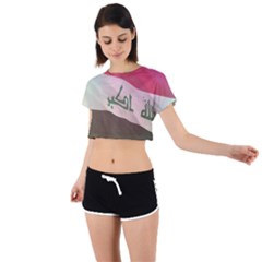 Iraq Tie Back Short Sleeve Crop Tee by AwesomeFlags