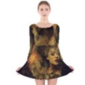 Surreal Steampunk Queen From Fonebook Long Sleeve Velvet Skater Dress View1