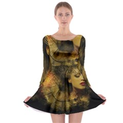 Surreal Steampunk Queen From Fonebook Long Sleeve Skater Dress by 2853937