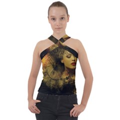 Surreal Steampunk Queen From Fonebook Cross Neck Velour Top by 2853937