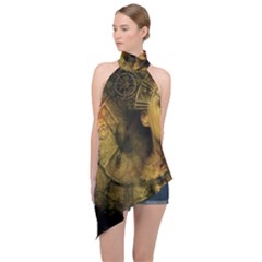 Surreal Steampunk Queen From Fonebook Halter Asymmetric Satin Top by 2853937