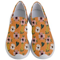 Flower Orange Pattern Floral Women s Lightweight Slip Ons by Dutashop