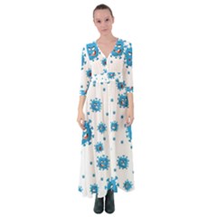 Illustrations Virus Corona Covid Infection Button Up Maxi Dress by Dutashop