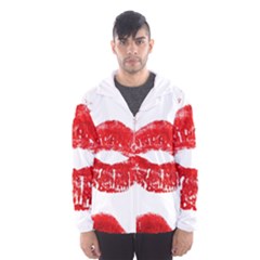 Red Lipsticks Lips Make Up Makeup Men s Hooded Windbreaker by Dutashop