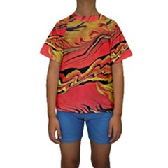 Warrior s Spirit  Kids  Short Sleeve Swimwear by BrenZenCreations