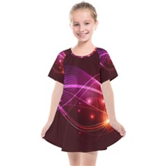 Colorful Arcs In Neon Light, Graphic Art Kids  Smock Dress by picsaspassion