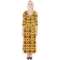 Zappwaits-retro Quarter Sleeve Wrap Maxi Dress by zappwaits