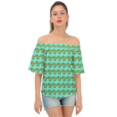 Flowers Pattern Off Shoulder Short Sleeve Top by Sparkle