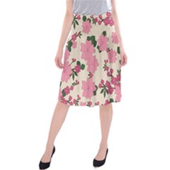 Floral Vintage Flowers Midi Beach Skirt by Dutashop