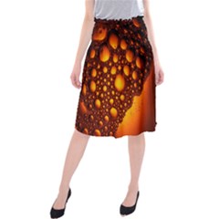 Bubbles Abstract Art Gold Golden Midi Beach Skirt by Dutashop