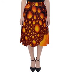 Bubbles Abstract Art Gold Golden Classic Midi Skirt by Dutashop