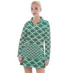 Pattern Texture Geometric Pattern Green Women s Long Sleeve Casual Dress by Dutashop