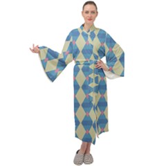 Pattern Texture Chevron Maxi Velour Kimono by Dutashop