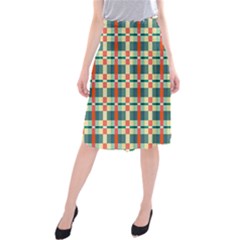 Texture Plaid Midi Beach Skirt by Dutashop