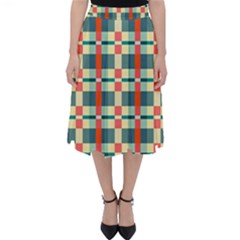 Texture Plaid Classic Midi Skirt by Dutashop