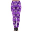 Pattern Texture Feet Dog Purple Lightweight Velour Leggings View2