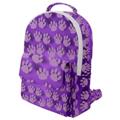 Pattern Texture Feet Dog Purple Flap Pocket Backpack (small) by Dutashop