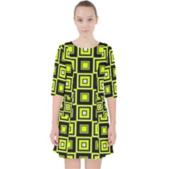 Green Pattern Square Squares Pocket Dress by Dutashop