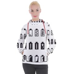 Battery Icons Charge Women s Hooded Pullover by Dutashop