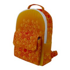 Fractal Yellow Orange Flap Pocket Backpack (large) by Dutashop