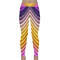 Wave Line Waveform Sound Orange Classic Yoga Leggings by Dutashop