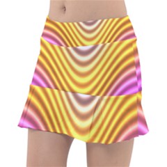 Wave Line Waveform Sound Orange Classic Tennis Skirt by Dutashop