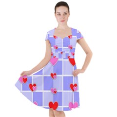 Love Hearts Valentine Decorative Cap Sleeve Midi Dress by Dutashop