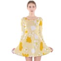 Abstract daisy Long Sleeve Velvet Skater Dress View1