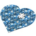 Star Hexagon Deep Blue Light Wooden Puzzle Heart View2