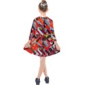 Maze Abstract Texture Rainbow Kids  Quarter Sleeve Shirt Dress View2