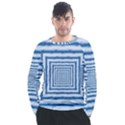 Metallic Blue Shiny Reflective Men s Long Sleeve Raglan Tee View1