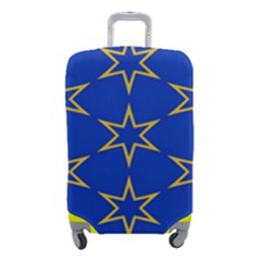 Star Pattern Blue Gold Luggage Cover (small) by Dutashop