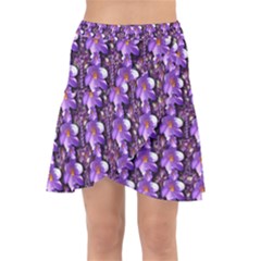 Flowers Into A Decorative Field Of Bloom Popart Wrap Front Skirt by pepitasart