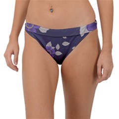 Purple Flowers Band Bikini Bottom by goljakoff