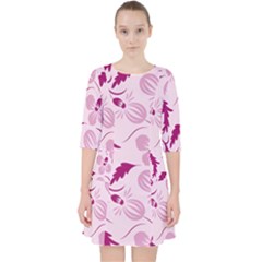 Dark Pink Flowers Pocket Dress by Eskimos