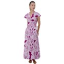 Dark pink flowers Flutter Sleeve Maxi Dress View1