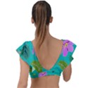 Funny Graphics Plunge Frill Sleeve Bikini Top View2