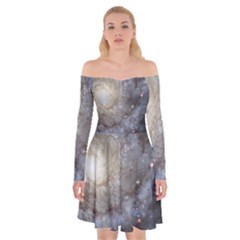 Spiral Galaxy Off Shoulder Skater Dress by ExtraAwesomeSauce