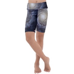 Spiral Galaxy Kids  Lightweight Velour Cropped Yoga Leggings by ExtraAwesomeSauce