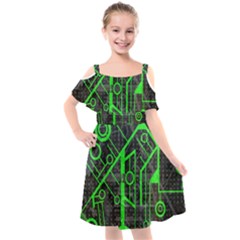 Tech Kids  Cut Out Shoulders Chiffon Dress by ExtraAwesomeSauce