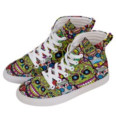 Sugar Skulls Men s Hi-top Skate Sneakers by ExtraAwesomeSauce