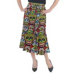 Sugar Skulls Midi Mermaid Skirt by ExtraAwesomeSauce