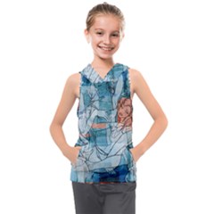 Retro Girls Kids  Sleeveless Hoodie by ExtraAwesomeSauce