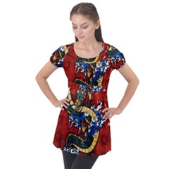 Dragon Puff Sleeve Tunic Top by ExtraAwesomeSauce