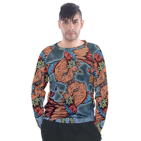 Chinese Phoenix Men s Long Sleeve Raglan Tee by ExtraAwesomeSauce