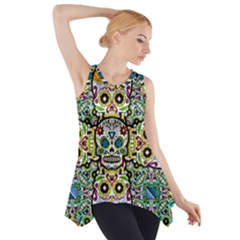 Sugar Skulls Pattern Side Drop Tank Tunic by ExtraAwesomeSauce