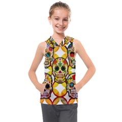 Sugar Skulls Kids  Sleeveless Hoodie by ExtraAwesomeSauce