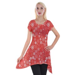 Christmas Snowflakes Short Sleeve Side Drop Tunic by ExtraAwesomeSauce