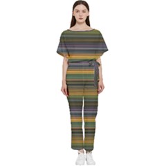 Multicolored Linear Abstract Print Batwing Lightweight Jumpsuit by dflcprintsclothing